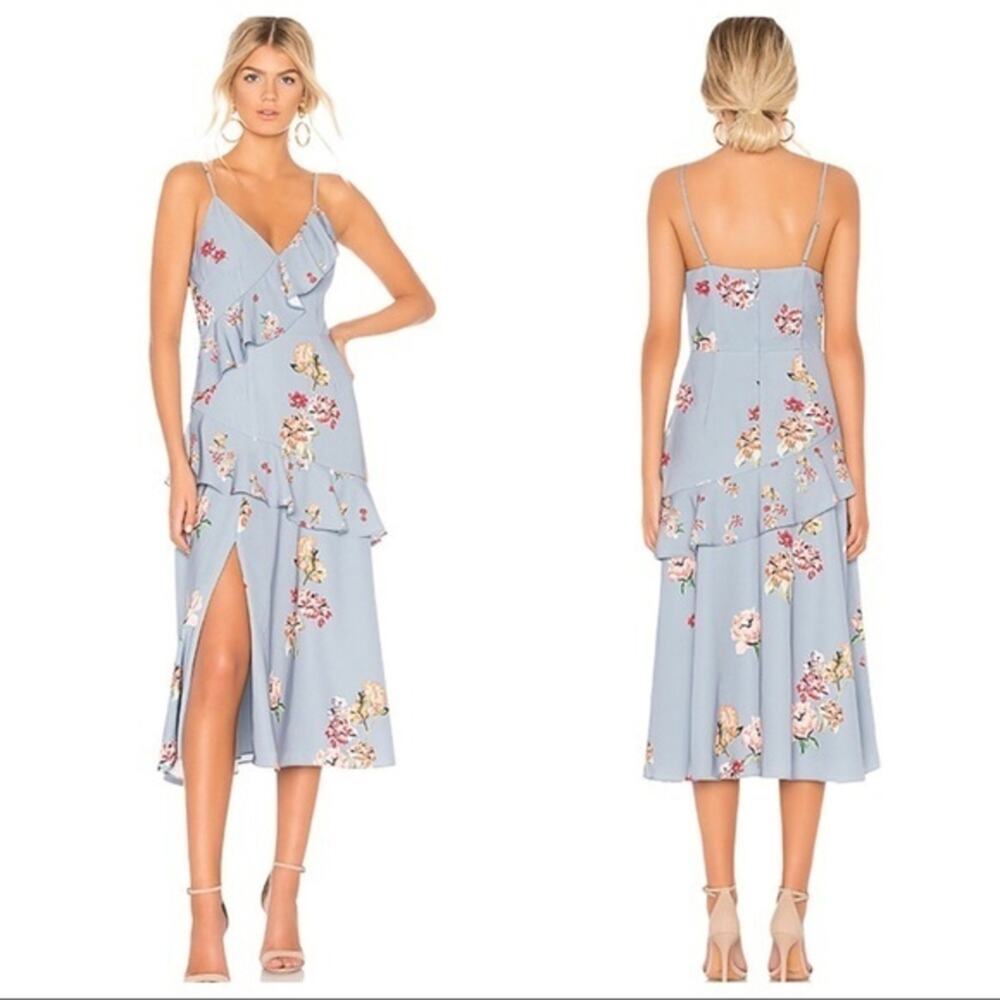 KEEPSAKE the Label Evolve Midi Blue Scatter Floral NWOT